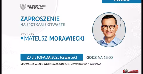 Embedded thumbnail for NA ŻYWO: Mateusz Morawiecki w Warszawskim Klubie Gazety Polskiej